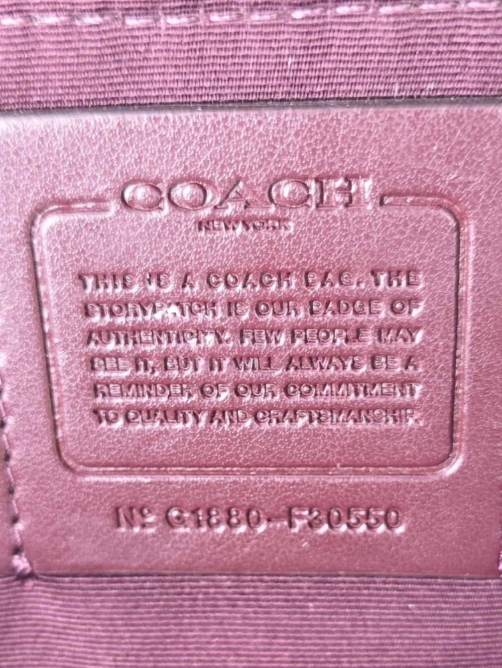 Maroon Coach Court Backpack in Refined Pebble Leather Coach Bag - Picture 11 of 12
